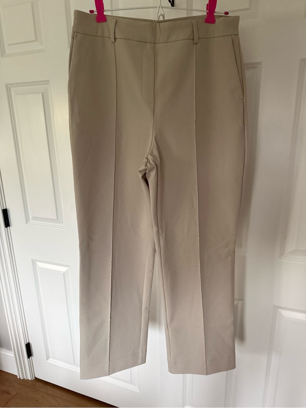 Rachel Zoe Beige Straight-Leg Dress Trousers